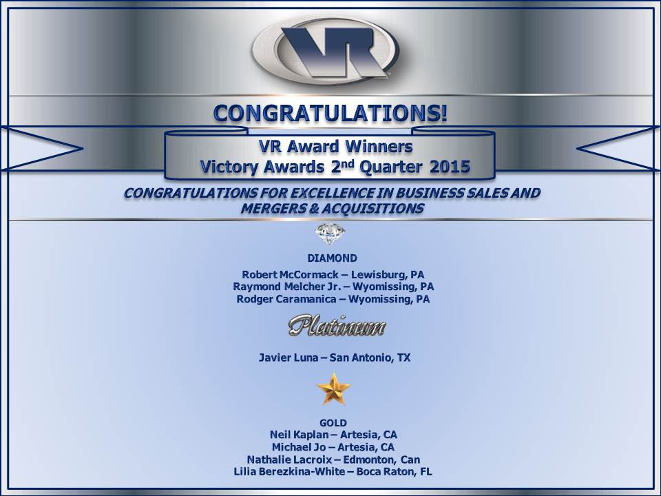 VR Awards - Victory Awards - Diamond and Gold