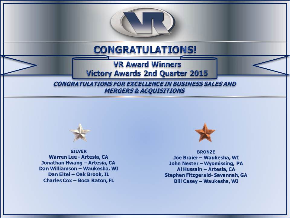 VR Awards - Victory Awards - Silver and Bronze